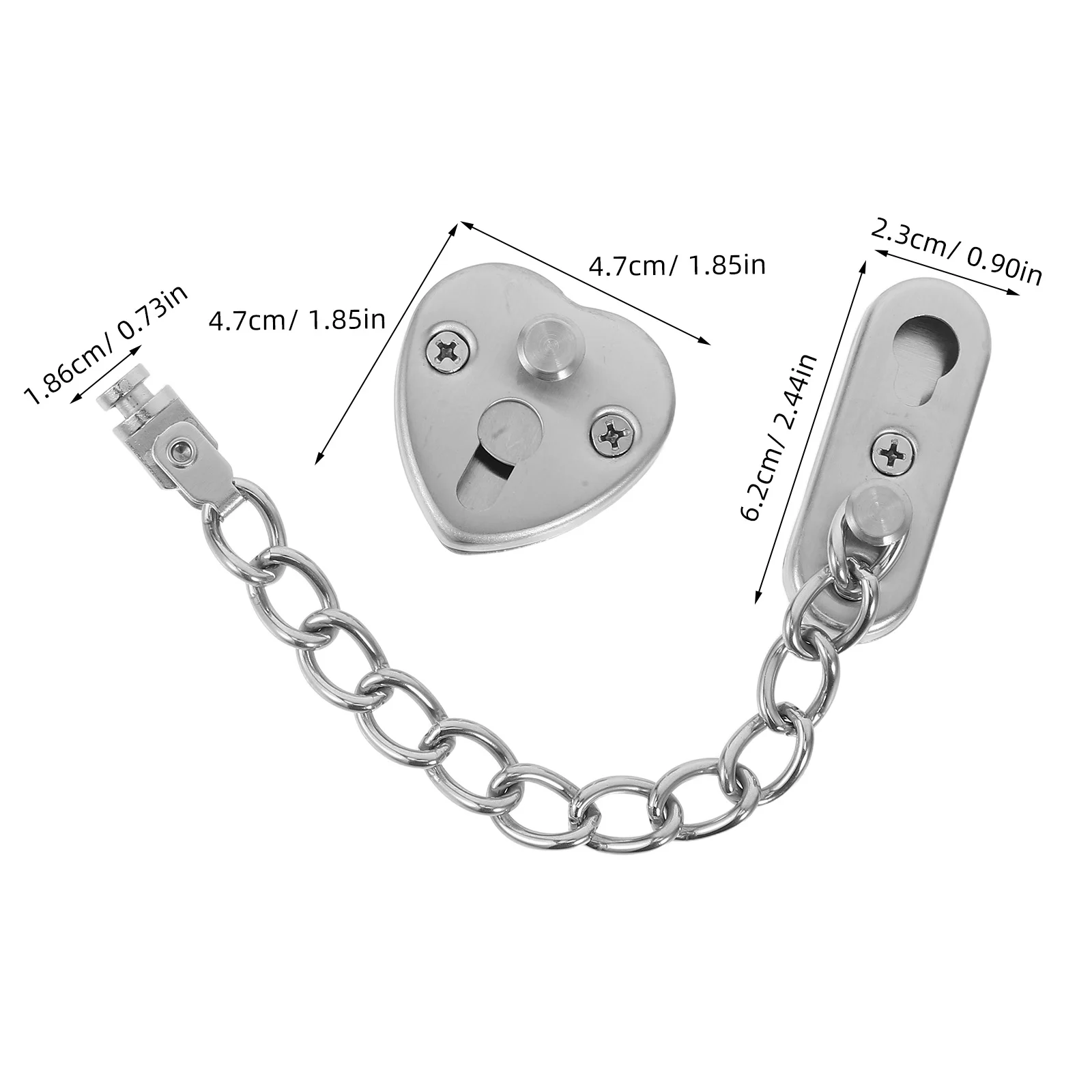 Stainless Steel Antitheft Door Chain Lock Nodrill Adjustable Heavyduty Security Latch for Hotel Home Internal Use