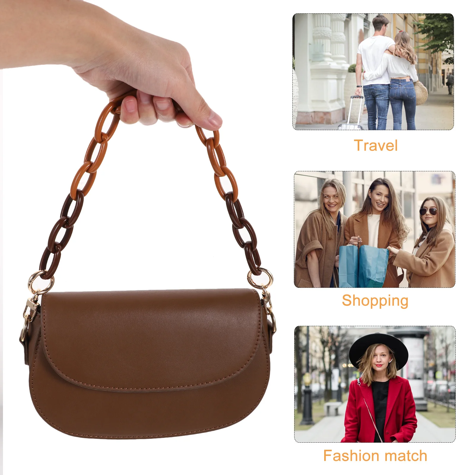 Dikke charme acryl handtas riem vervanging diy portemonnee portemonnee riem handvat draagtas riemen tas ketting accessoire