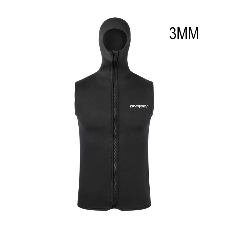 3MM Scuba Water Sports Keep Warm Spearfishing Diving Swim Vest With Hooded Neoprene Front Zipper Kayaking Drift Surfing Jacket