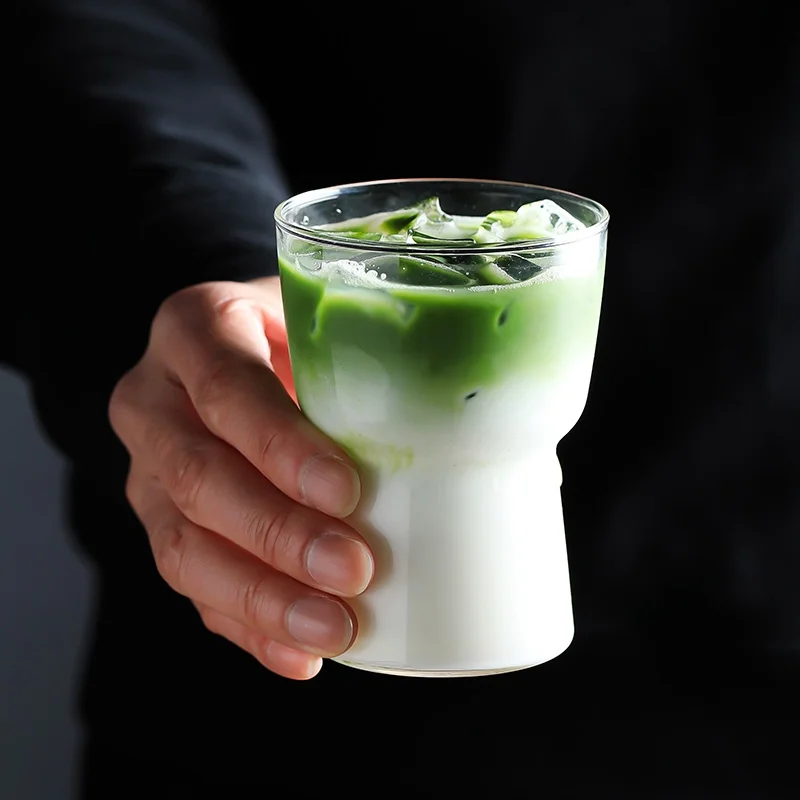 

High Borosilie Glass Coffee Cup Transparent Heat Resistant American Sle Latte Glass Cup Simple Design Durable Daily Use