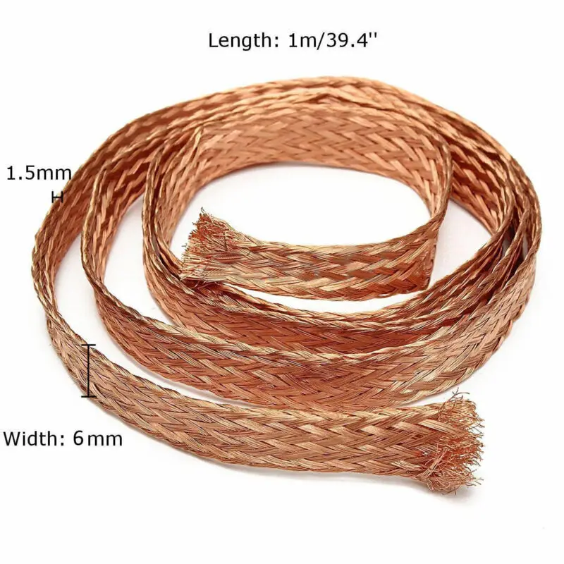 1/5/10M Copper Metal Braided Sleeving 2/4/6/8/10/12/15/18/25mm Conductive Anti-interference for Power,audio,speaker Metal sheath