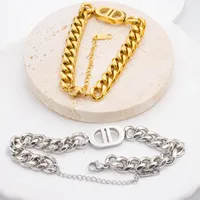 Stainless Steel DD Bracelet for Women Jewelry Cuban Chain Bangles Fashion Women Set Gold Plated Trend Gifts Waterproof