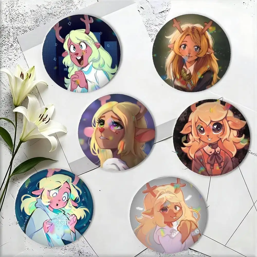 Noelle Holiday Deltarune Susie-E 25 32 44 58 75mm Badges Personalized Round Brooches Pins Accessory Gift