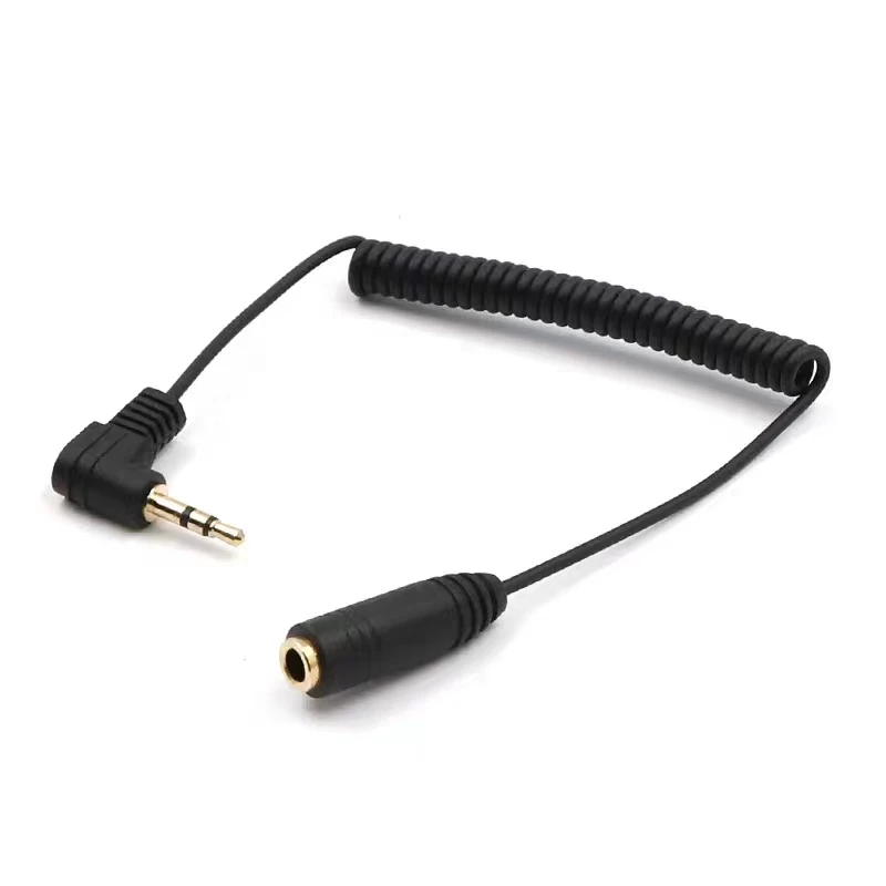 

3.5mm VS 2.5mm 3 Pole Angled Male to Female Audio Stereo Conversion Cable 20cm for Headset Camera Shutter