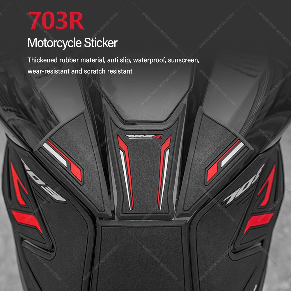 

For 703FMotorcycle Accessories Rubber Tank Pad Stickers Kits Protection Thicken Stickers Body Anti Slip Protection For 703R 703R
