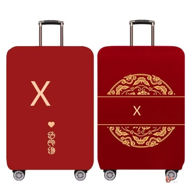 

Красный защитный чехол для свадебного чемодана с каллиграфическим дизайном для подарков на свадьбу и торжества