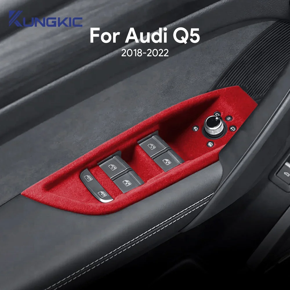 

For Audi Q5 2018 2019 2020 2021 2022 Italian Top Suede Trim LHD Cover Car Windows Control Panel Interior Accessories