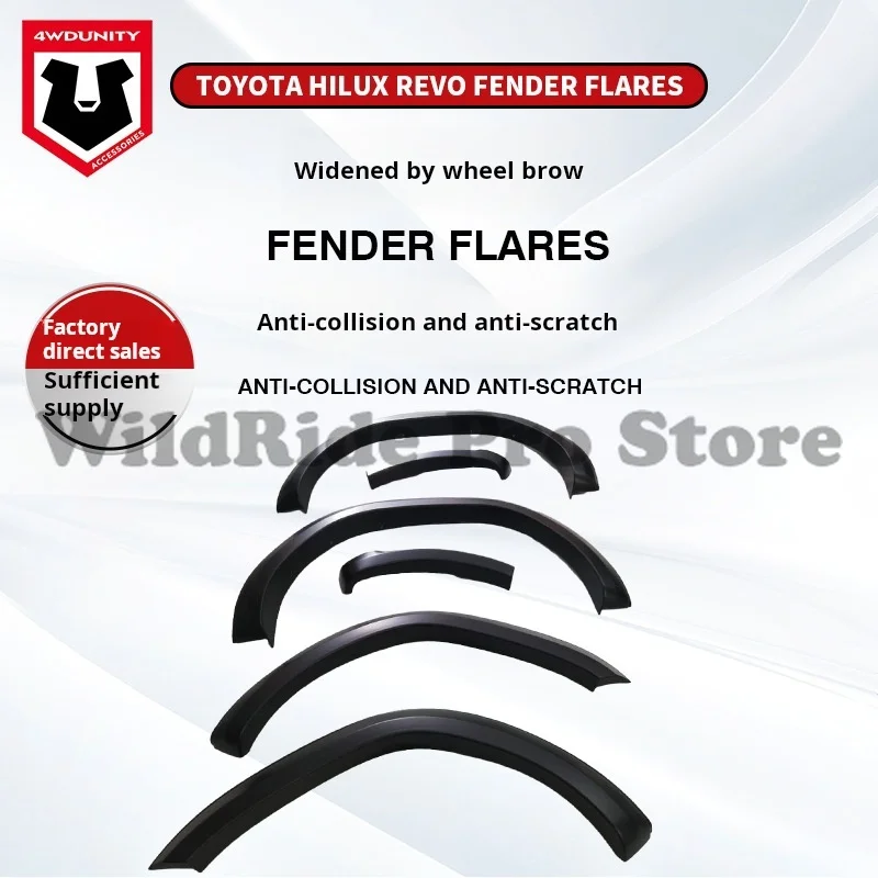 

For Toyota Hilux Revo 2016+ Rugged Textured ABS Fender Flares | Heavy-Duty Direct Bolt-On Mud Protection