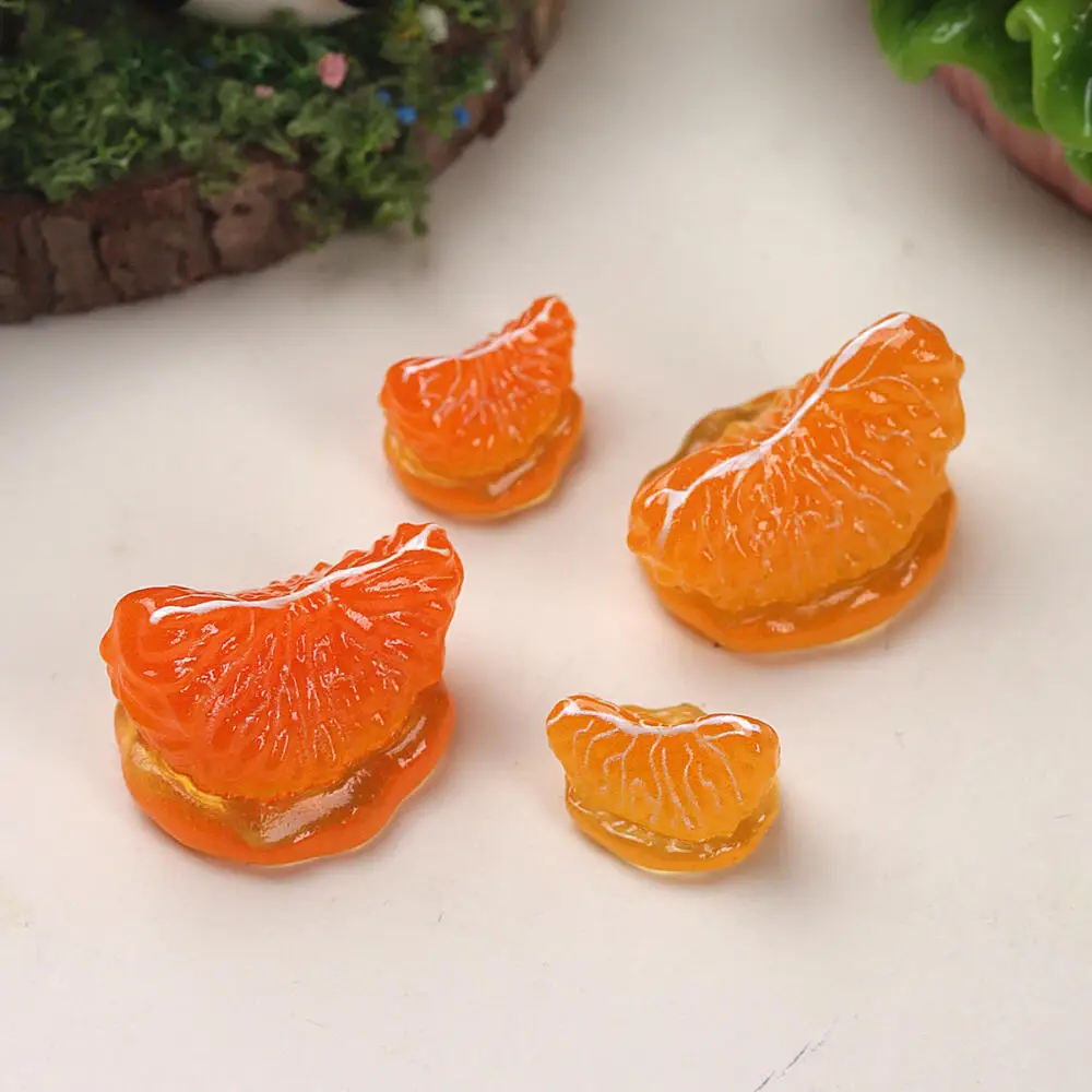 10Pcs Mini 3D Orange Charms Cute Miniature Fruit Hair Clip Keychain Pendant DIY Accessories for Crafting And Decoration