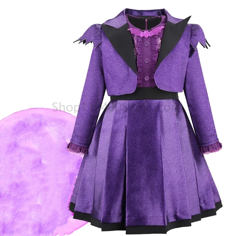 

2025 New Arrival Children Purple Teen Vampire Halloween Costume Girls Carnival Party Vampire Cosplay Economic