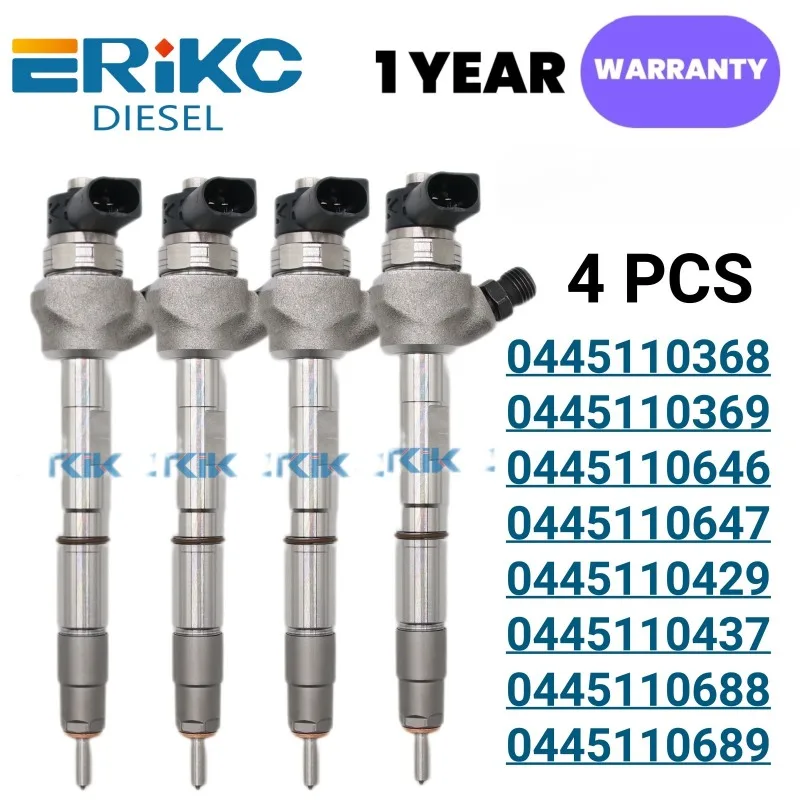 

4PCS Common Rail Diesel Fuel Injector 0445110646 Fuel 0445110688 0445110647 0445110369 for VM AMAROK 2.0/CADDY/GOLF