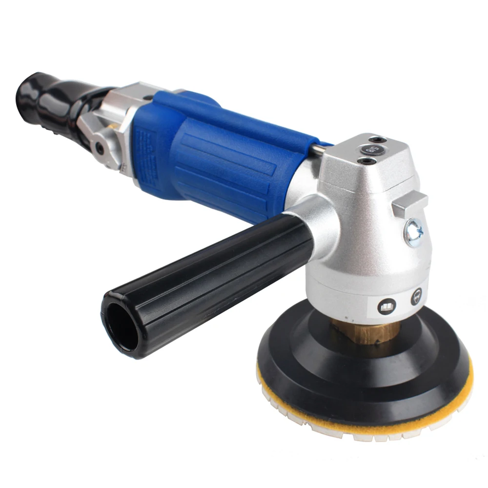 Handheld Rear Exhaust Pneumatic Wet Polisher Grinder Sander for Granite Marble Quartz Concrete Countertop 5in 5500RPM M14 5/8-11
