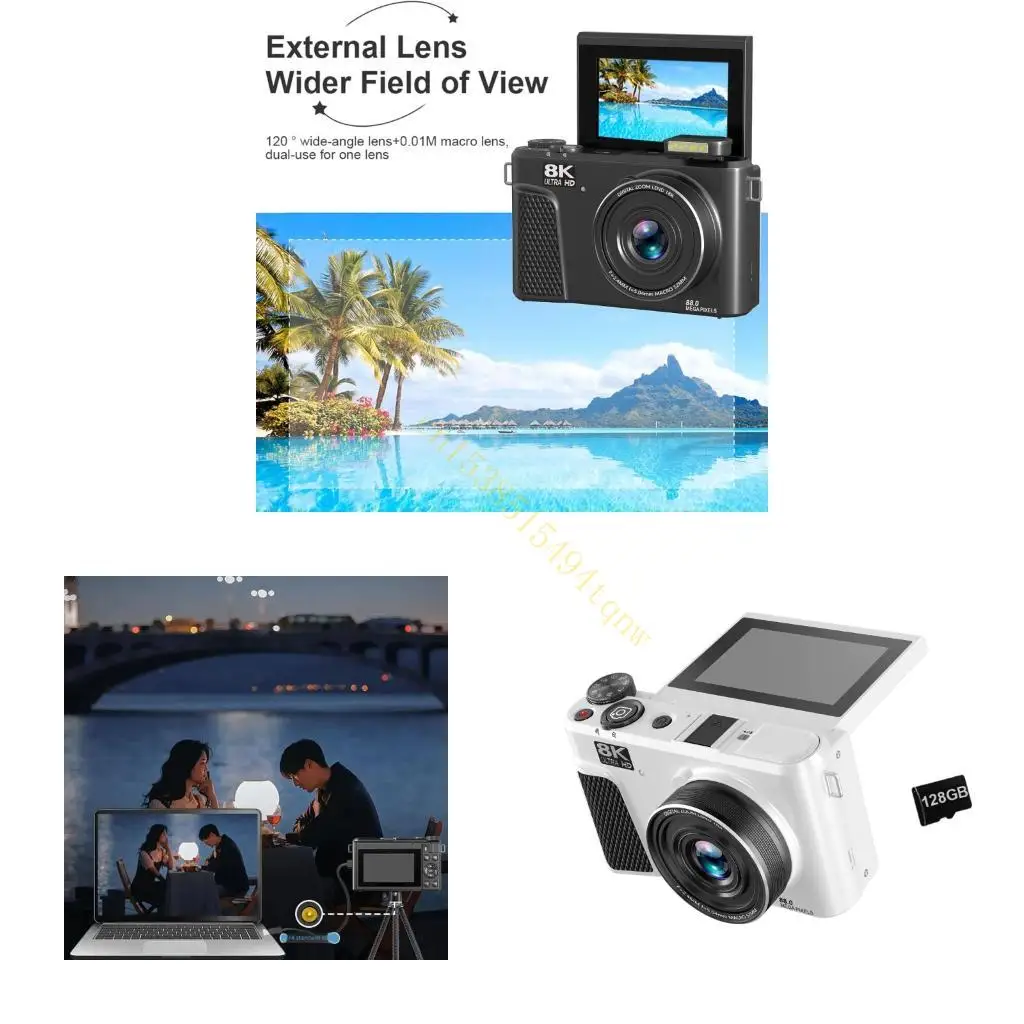 

Цифровая камера 8K с 18-кратным зумом, видеокамера, записывающая камера, Wi-Fi