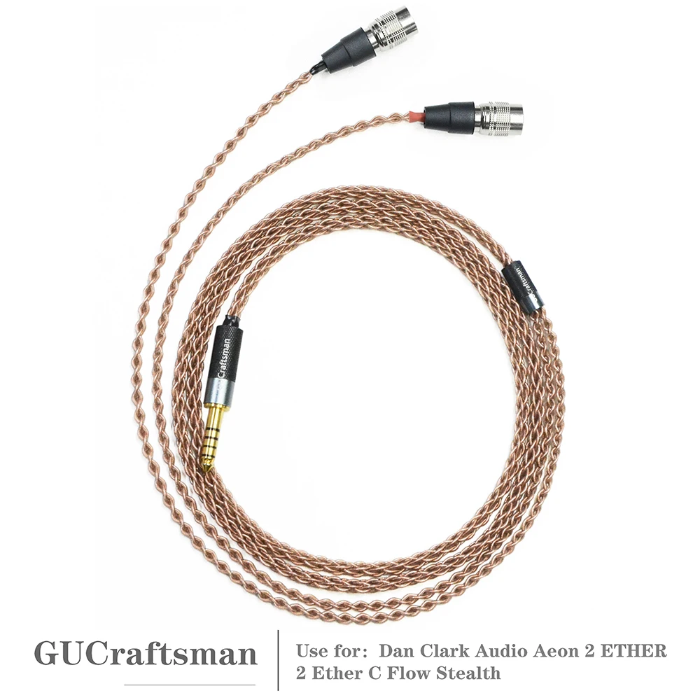 

GUCraftsman 6N Single Crystal Copper Headphone Replacement Cable for Dan Clark Audio Aeon 2 Aeon RT Ether 2 Ether C Flow Stealth