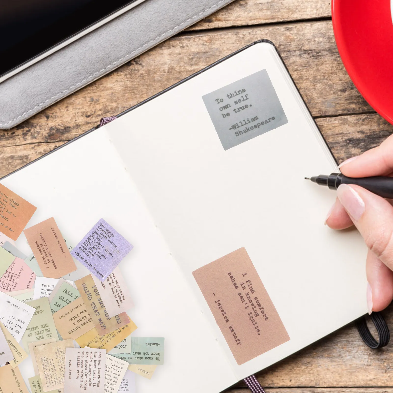 

60Pcs Inspirational Quote Stickers Vintage Style Motivational Planner Journaling Scrapbook DIY Sticker Set for Notebooks