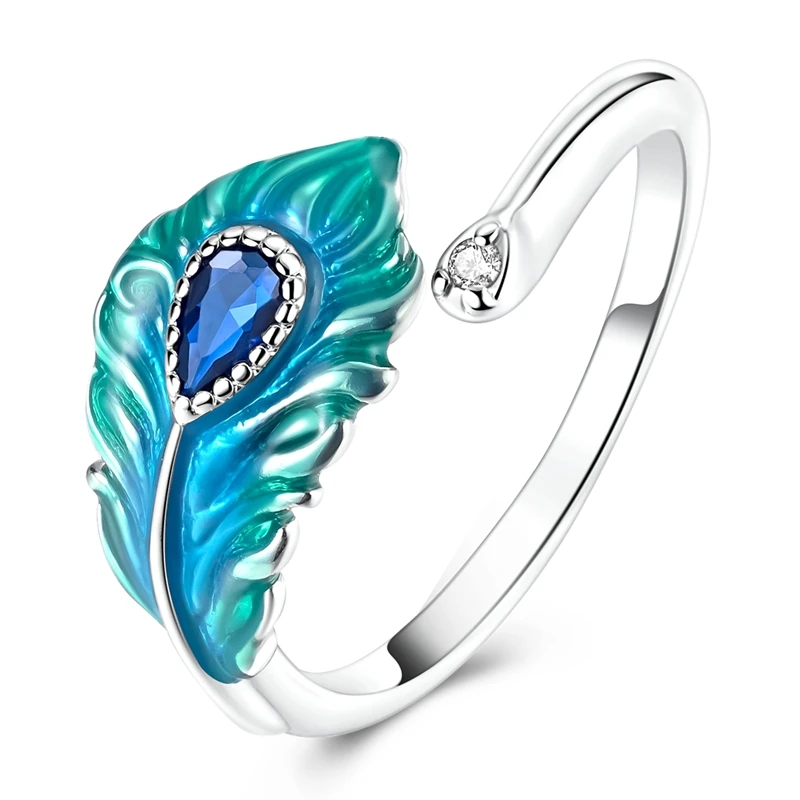 Women's Clover Adjustable Ring, Hummingbird Design Gift