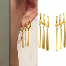 1Pair One Piece Zoro Anime Earrings Women Men Cosplay Earrings Piercing Jewelry Fashion Fake Triple Earring Dangle Long Earing