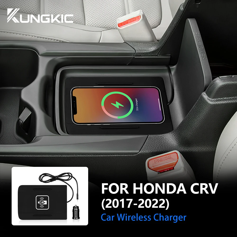 Dla Honda CRV 2017 2018 2019 2020 2021 2022 15W Telefon komórkowy Szybkie Ładowanie Samochodu Bezprzewodowy Uchwyt Ładowarka Płytka Łatwa Instalacja