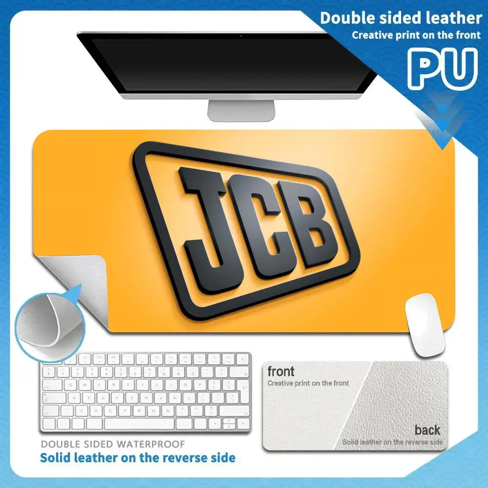 JCB Gaming Mouse Pad PU Leather shipping Desk Protector Mat Large Size Office Waterproof 80x40cm XXL Desktop Mouse Mat