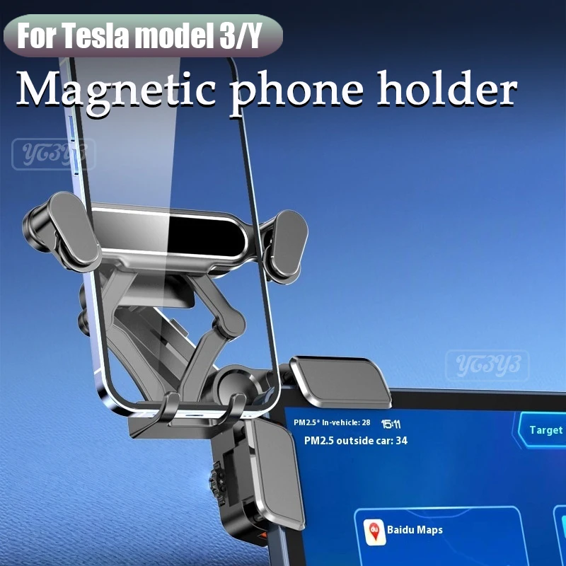 

Mobile phone holder for Tesla Model 3 Model Y magnetic navigation holder suitable for Xiaomi, Samsung, Apple car accessories