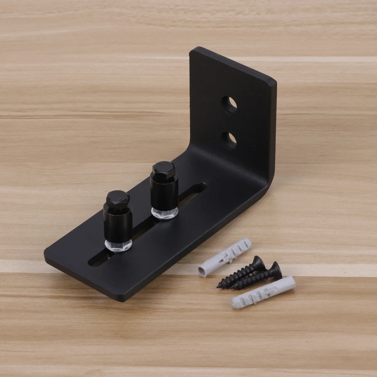 

Adjustable Black Steel Floor Guide Roller Sliding Barn Stay Hardware Bottom Wall Mount Durable Rust Resistant Smooth Quiet Door