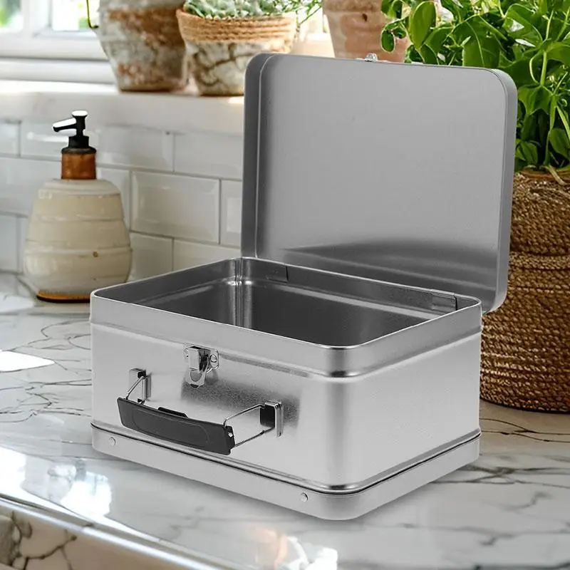 Nice Portable Gift Box Salad Container Cookie Tins With Lids Conjoined Metal Tinplate Tin Cans With Cover Cookie Tinplate Contai