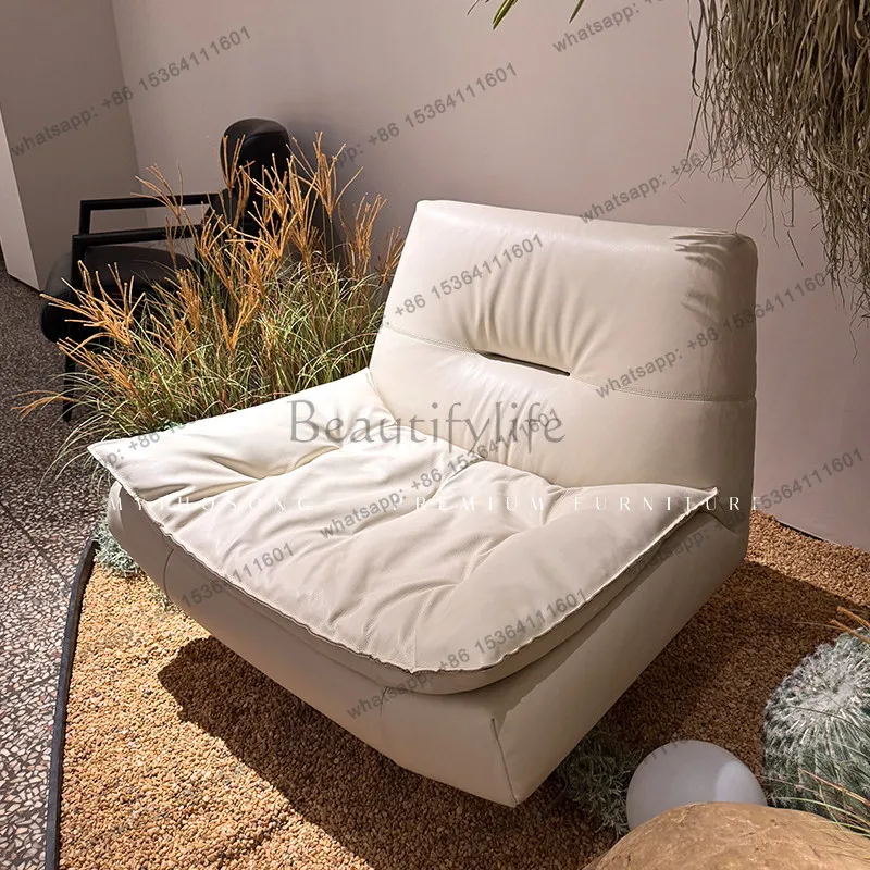 

Retro white leather swivel chair modern extremely simple person study negotiation leisure sofa chair