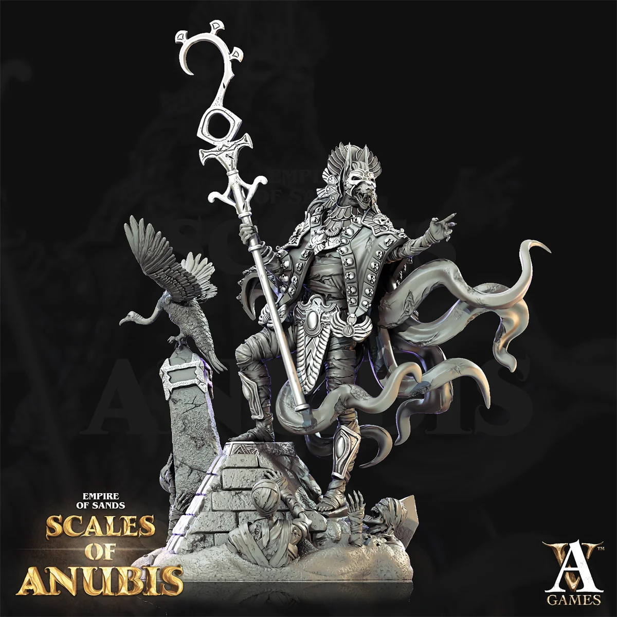 Dnd Miniatures Figures Sand Empire Tomb of Arubis Dog God Model Villain Druk 3D