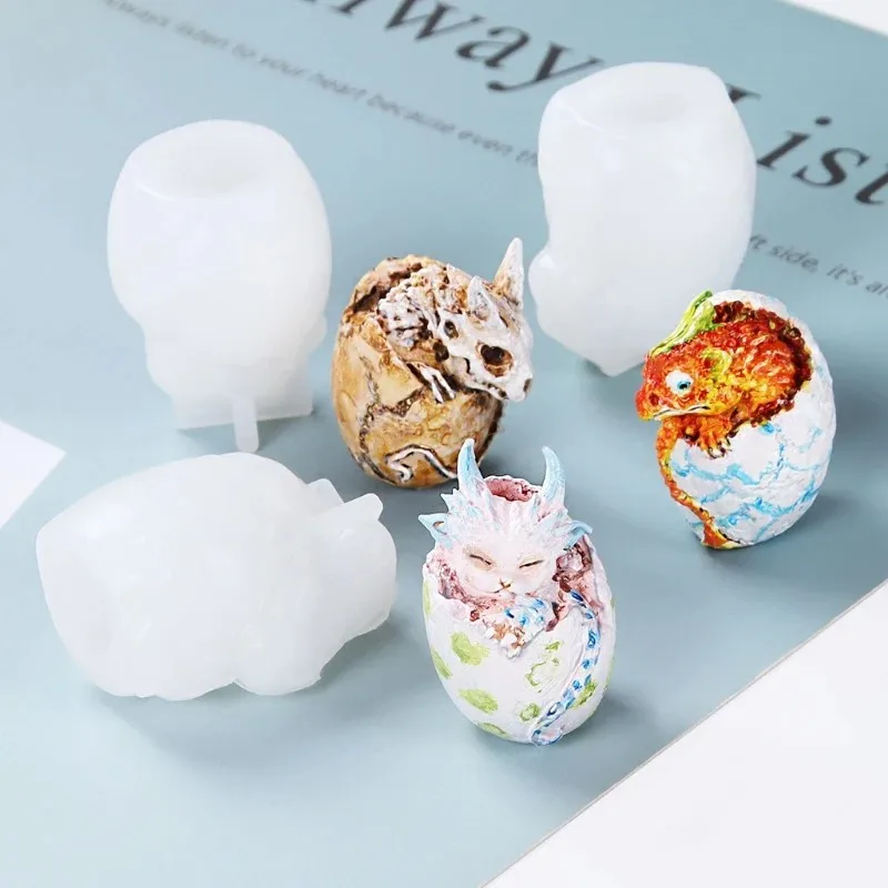 2026Newmodel Advanced Mini Dragon Egg Resin Mold Cute 3D Silicone Fondant Keychain Mould for DIY Crafts Ornaments Animal Casting