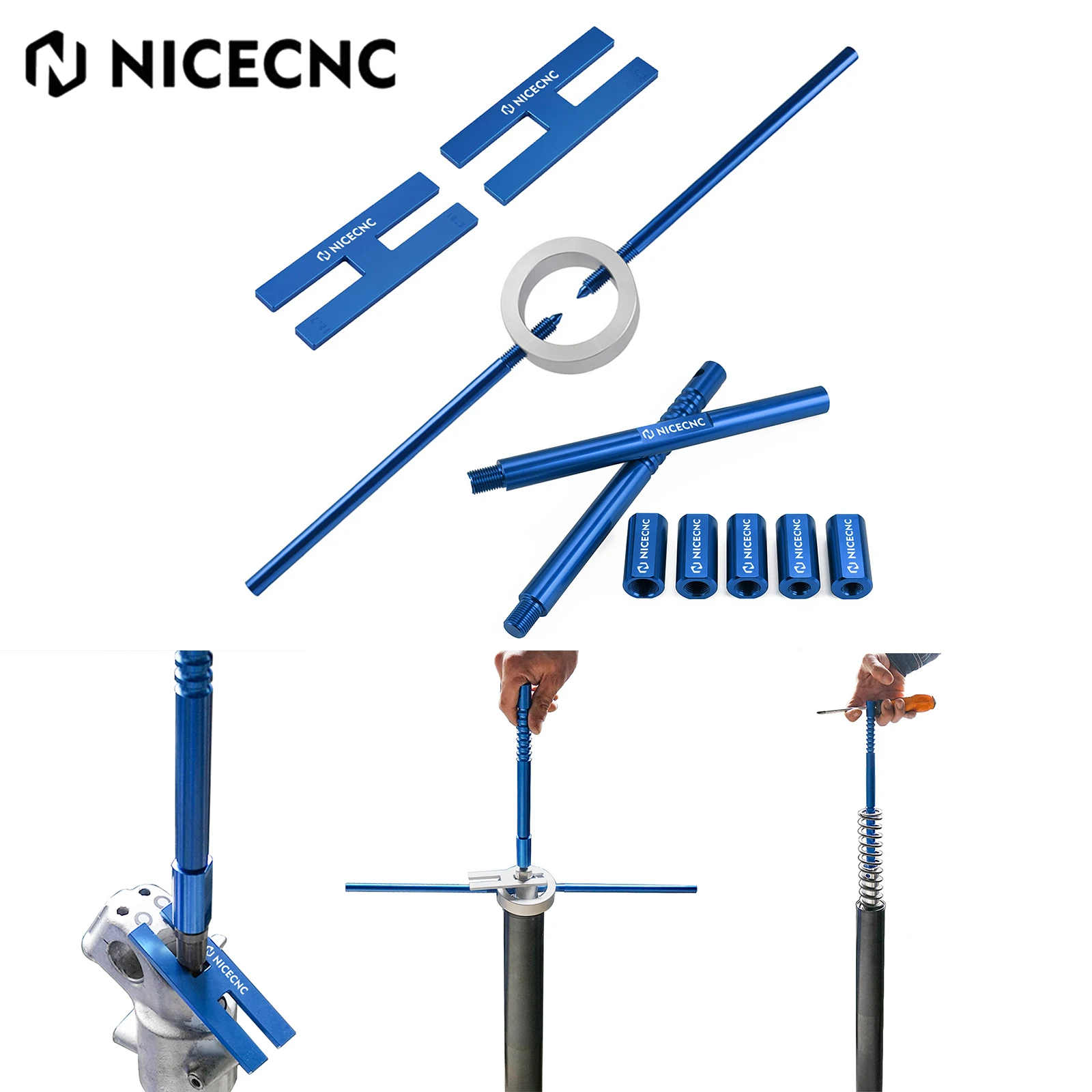 

Universal Fork Repair Motorcycle Dirt Bike UTV Fork Damper Rod Holder Fork Spring Compressor Suspension Fork Bleeding Tool Kit