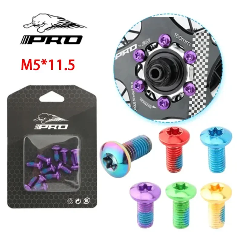 M5*11.5 Stainless Steel Brake Disc Bolts - T25 Titanium Plating MTB Rotor Screws