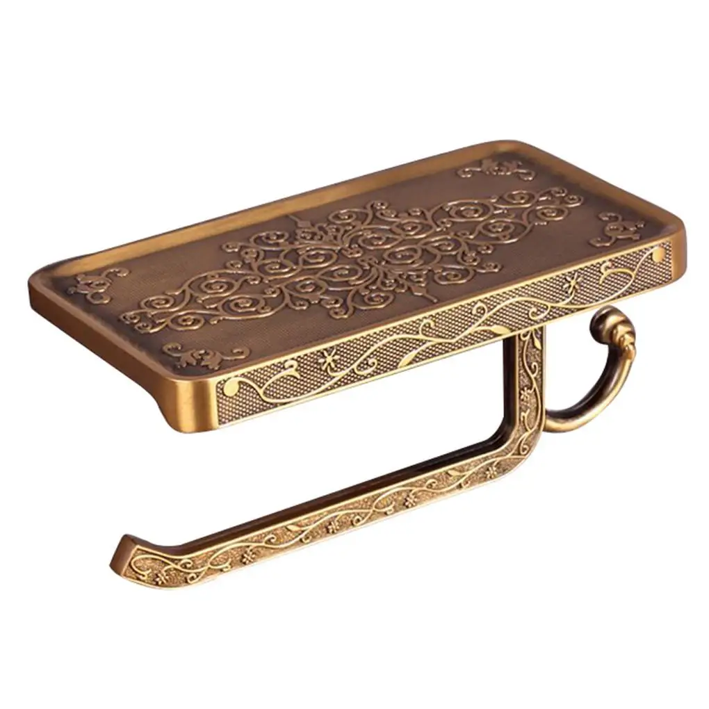 

Vintage Toilet Paper Holder Bathroom Metal Roll Tissue Rack Wall-Mounted Retro Phone Towel Shelf