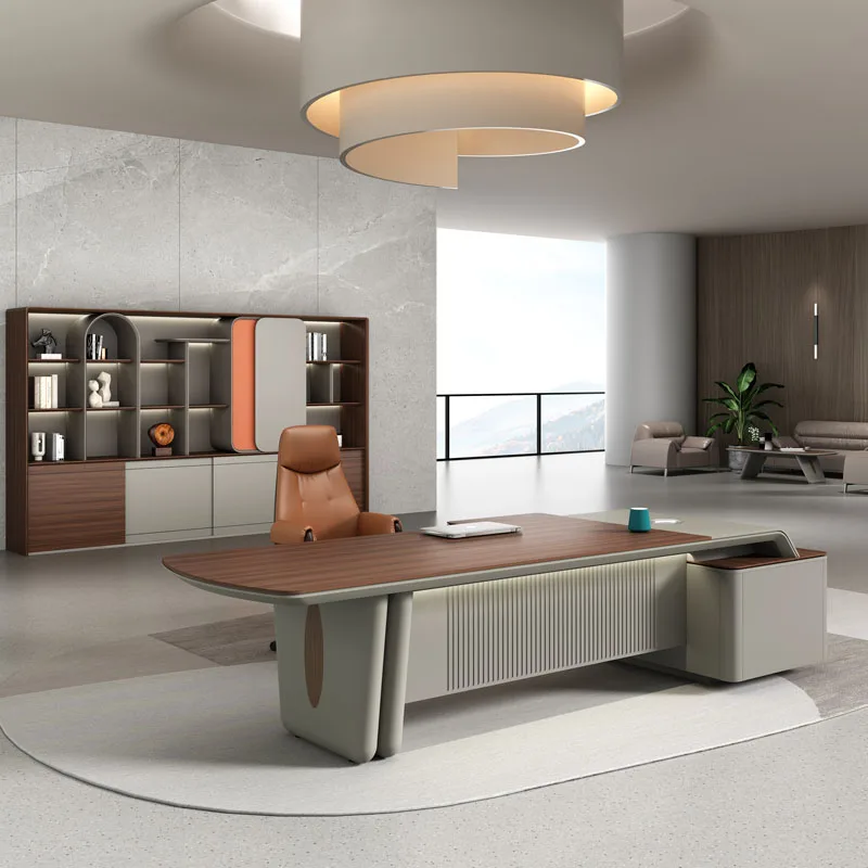 

*Boss Desk Office Desk Set Simple Minimalist Modern Light Luxury Elegant Executive Large Manager Office