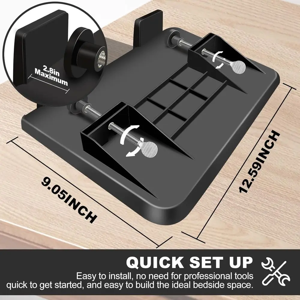 Clip-on Bedside Storage Shelf Hanging Floating Rack Multifunctional Organizer For Bunk Bed Dormitory Home Table Mobile Tray