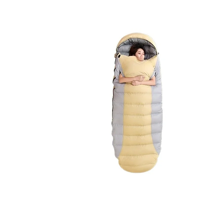 Down sleeping bag outdoor tent camping equipment cold-proof quilt dual-purpose autumn and winter camping thickened single