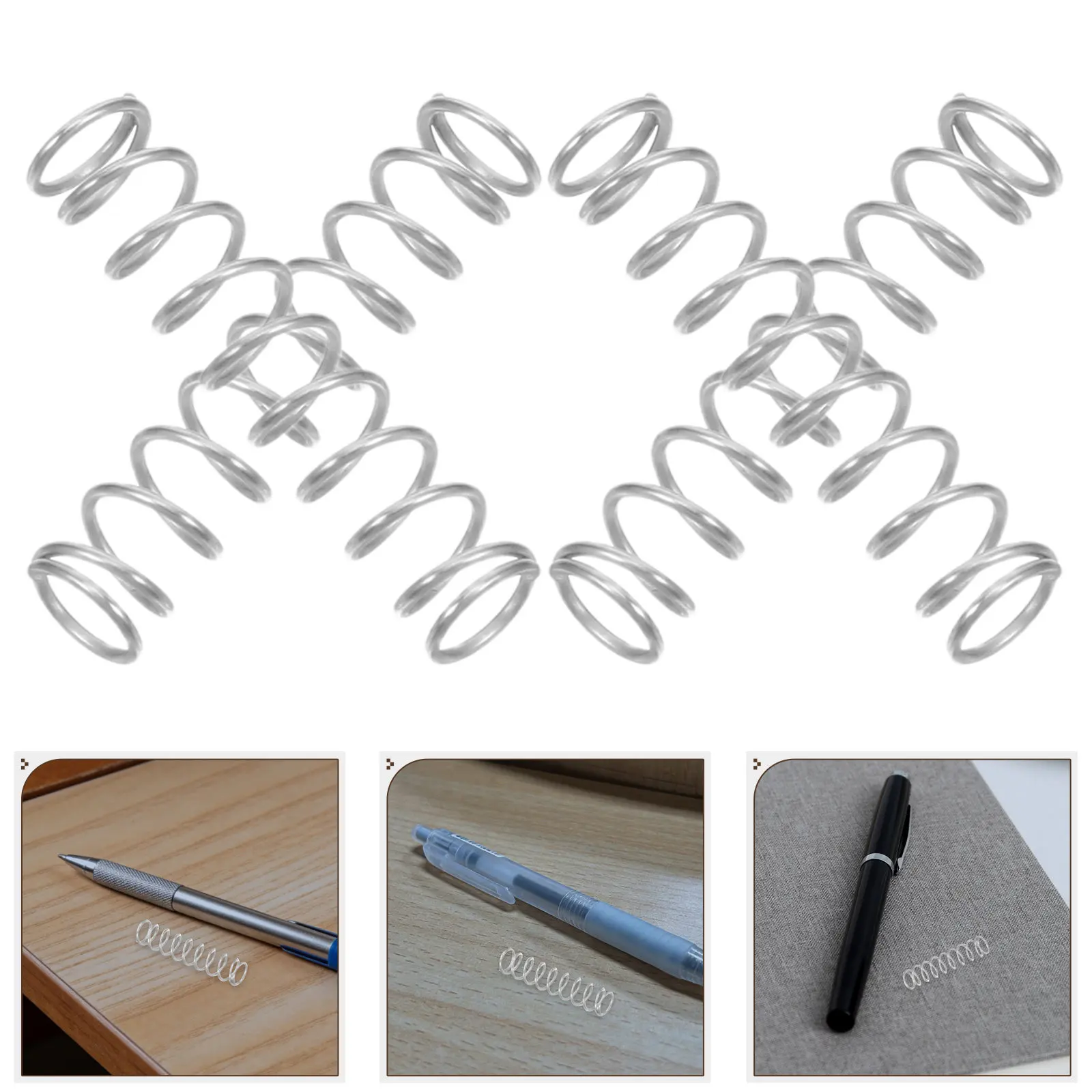 

10Pcs Stainless Steel Ballpoint Pen Pressure Springs 20Mm Compression Spring Replacement for Ink Pen Refills Office School