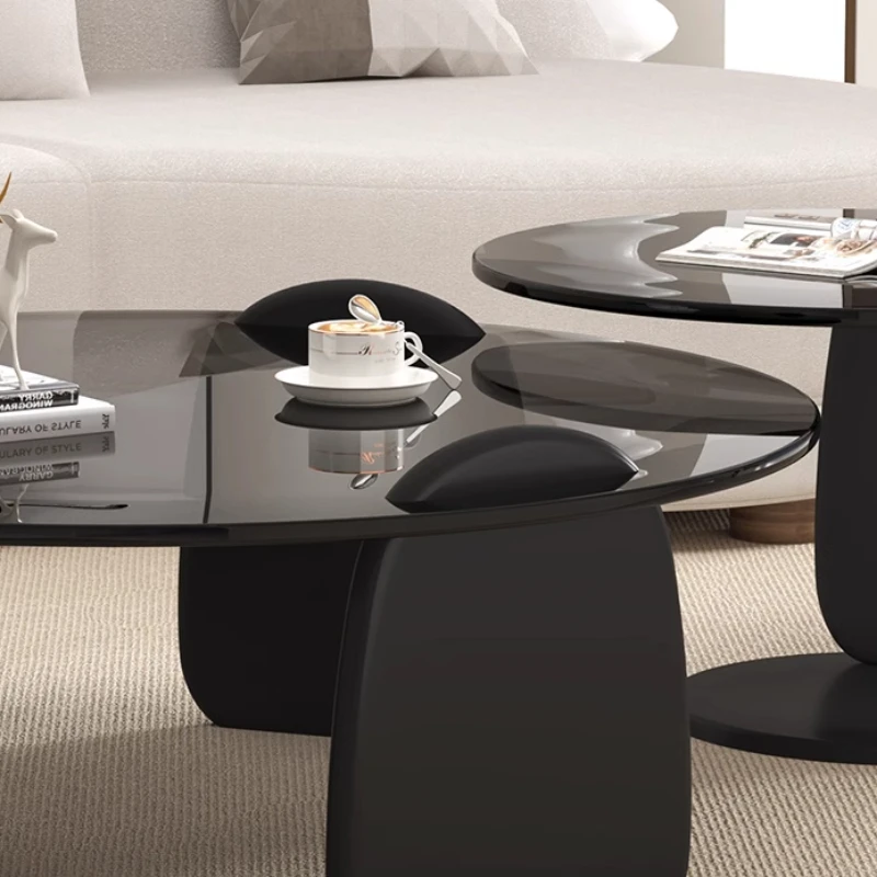 Round Center Table Glass Aesthetic Room Furniture Corner Tables Side Home Coffee Living Low Hospitality Tisch Hall Luxury image 3