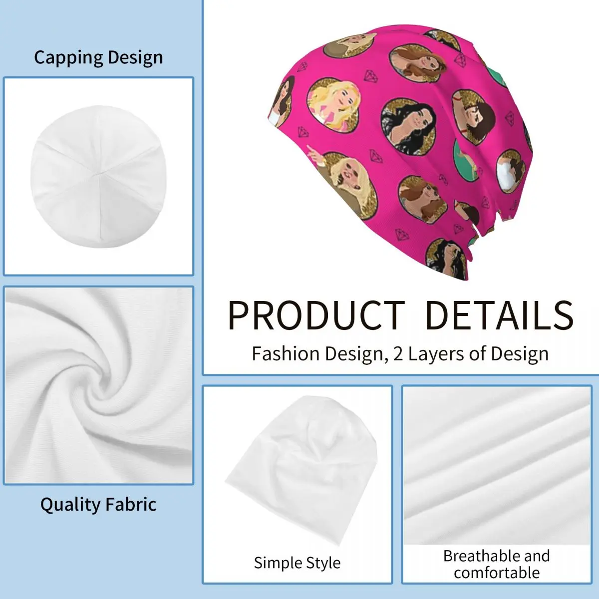 ربات البيوت الحقيقية من بيفرلي هيلز جميع النجوم (RHOBH) قبعة محبوكة دافئة موضة بونيه قبعة الخريف قبعات حريمي للرجال والنساء الكبار