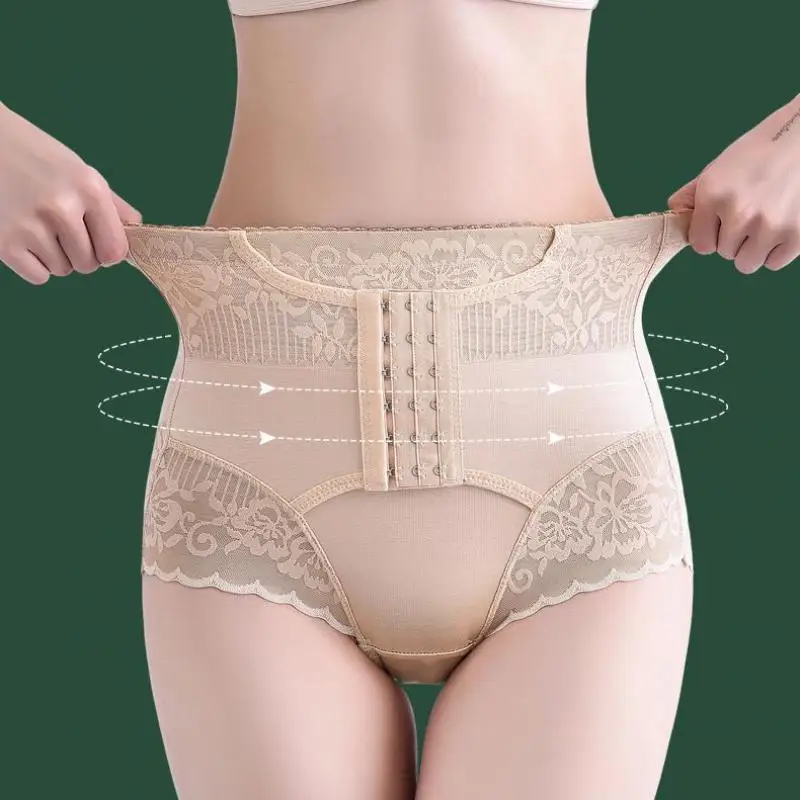 

Plus Size Lace Hip Lift Waist Trainer Body Shaper Sexy Women Panties Slimming Sheath Ladies Flat Belly Corset Postpartum Briefs