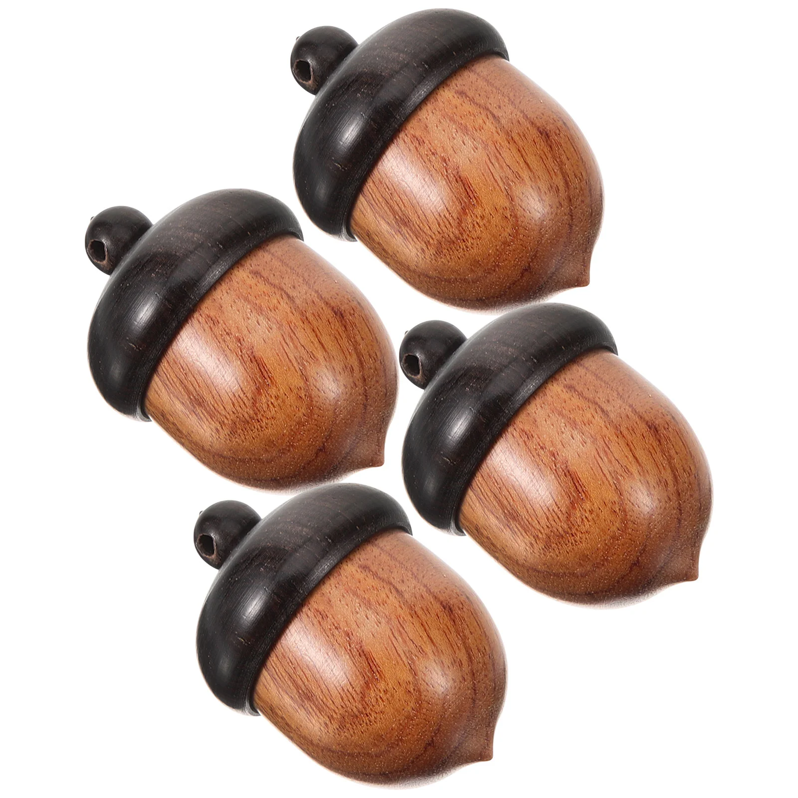 4 Pcs Wooden Acorn Pendant Jewelry Making Findings Necklaces Charms Craft Shape Pine Cones