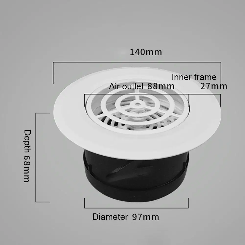 NEW Embedded Fresh Air Outlet Sleek Adjustable Round Air Vent Frameless Pre-buried Fresh Air Outlet ABS Tool Accessories