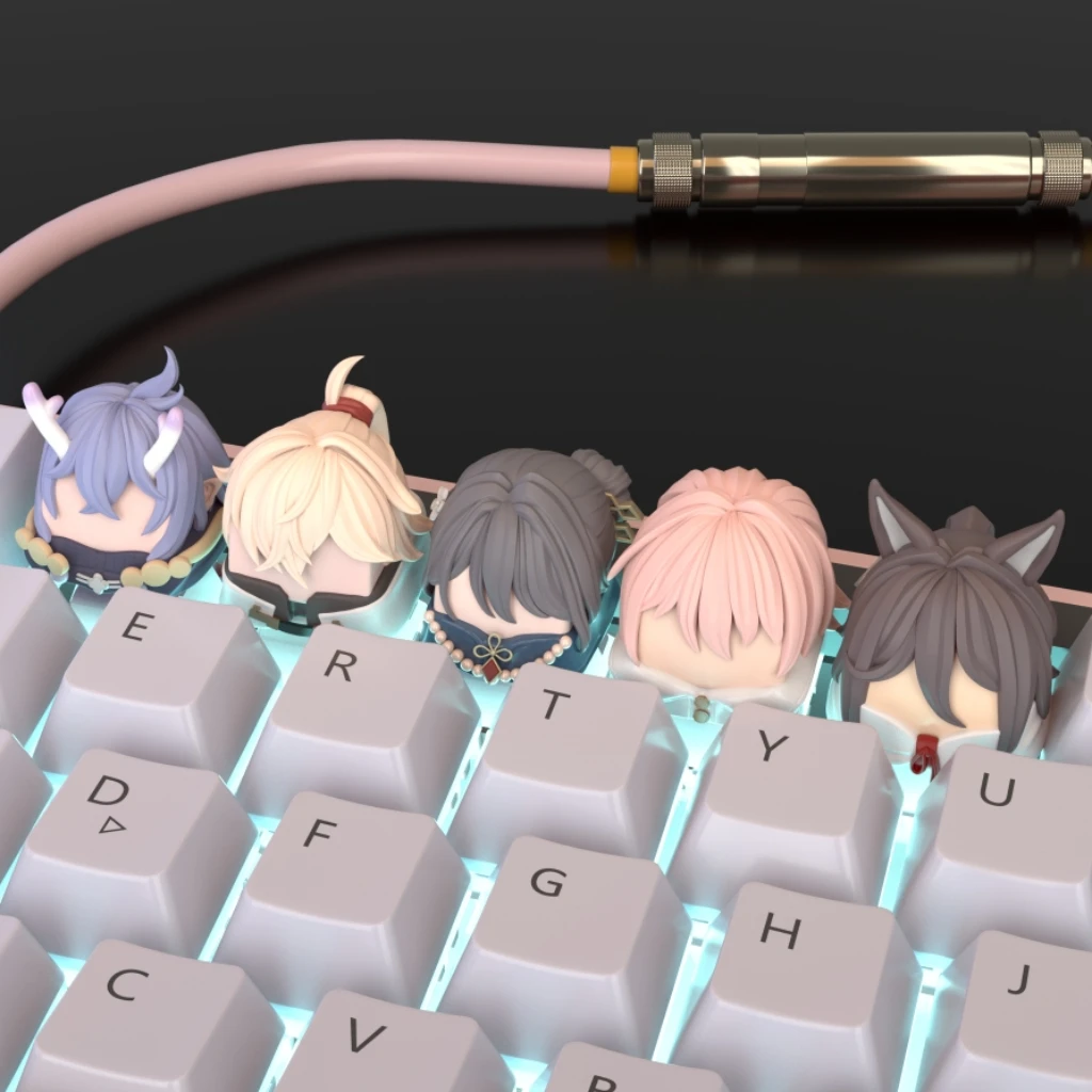 Anime Honkai: Star Rail Bailu JingYuan Ruan Mei March 7th Tingyun Cosplay mechanical keyboard Game stereoscopic creative key cap