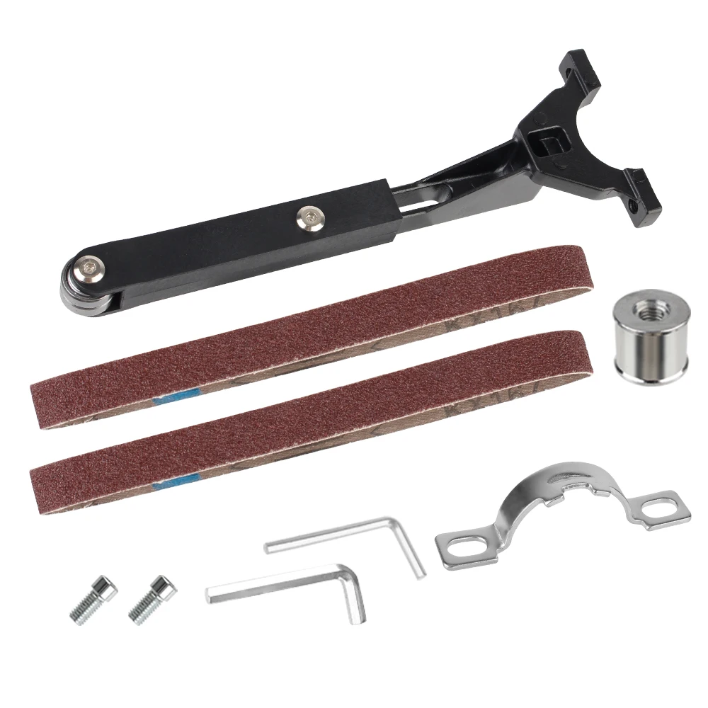 

Угловая шлифовальная машина для электрической дрели, обрезка, полировка металлов, держатель для ручки, адаптер, шлифовальная лента, аксессуары для станков