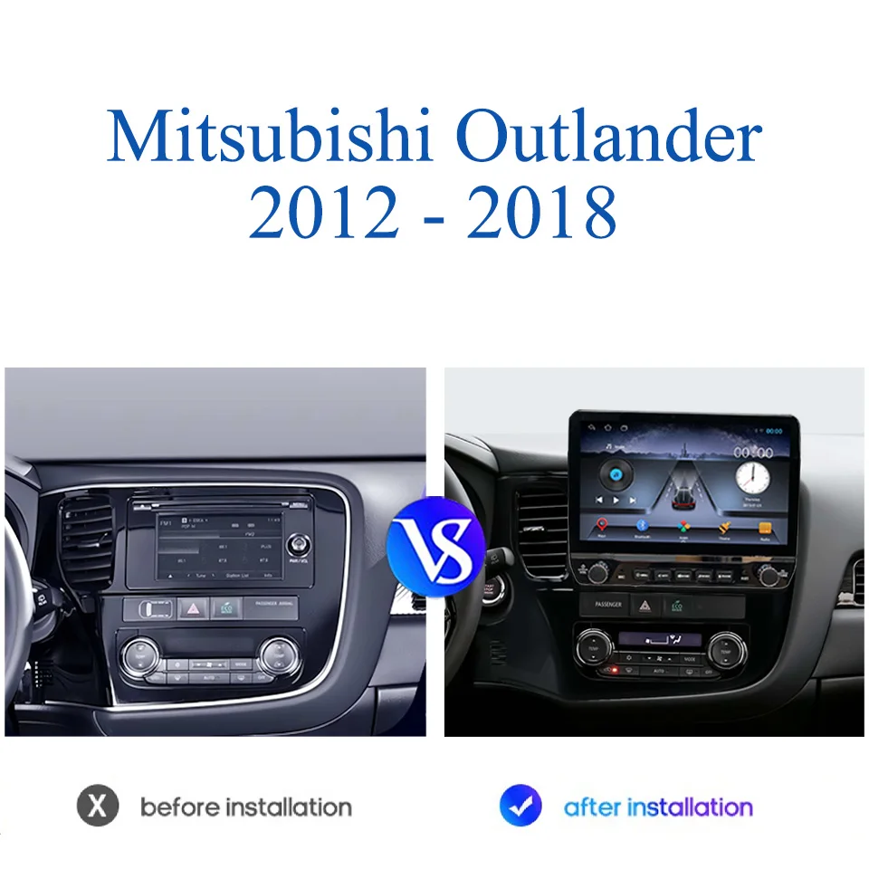 Android 14 8G+128G For Mitsubishi Outlander 2012 2014 2016 2018 Car GPS Navigation Multimedia Radio Audio DVD Player Head Unit