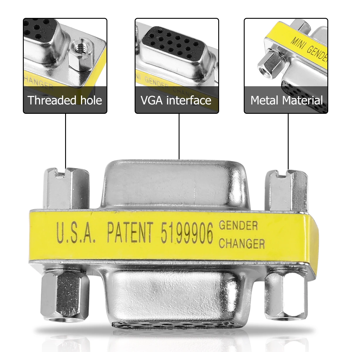 

10pcs Female To Female Adapter 15 Pin Coupler Hd Signal Extension Connector For Vga Cable Lengthener Yellow Vga Converter Set