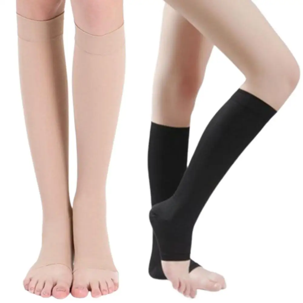 

1 Pair Elastic Open Toe Anti-fatigue Sports Varicose Veins Compression Stockings Диверсификация Запасов