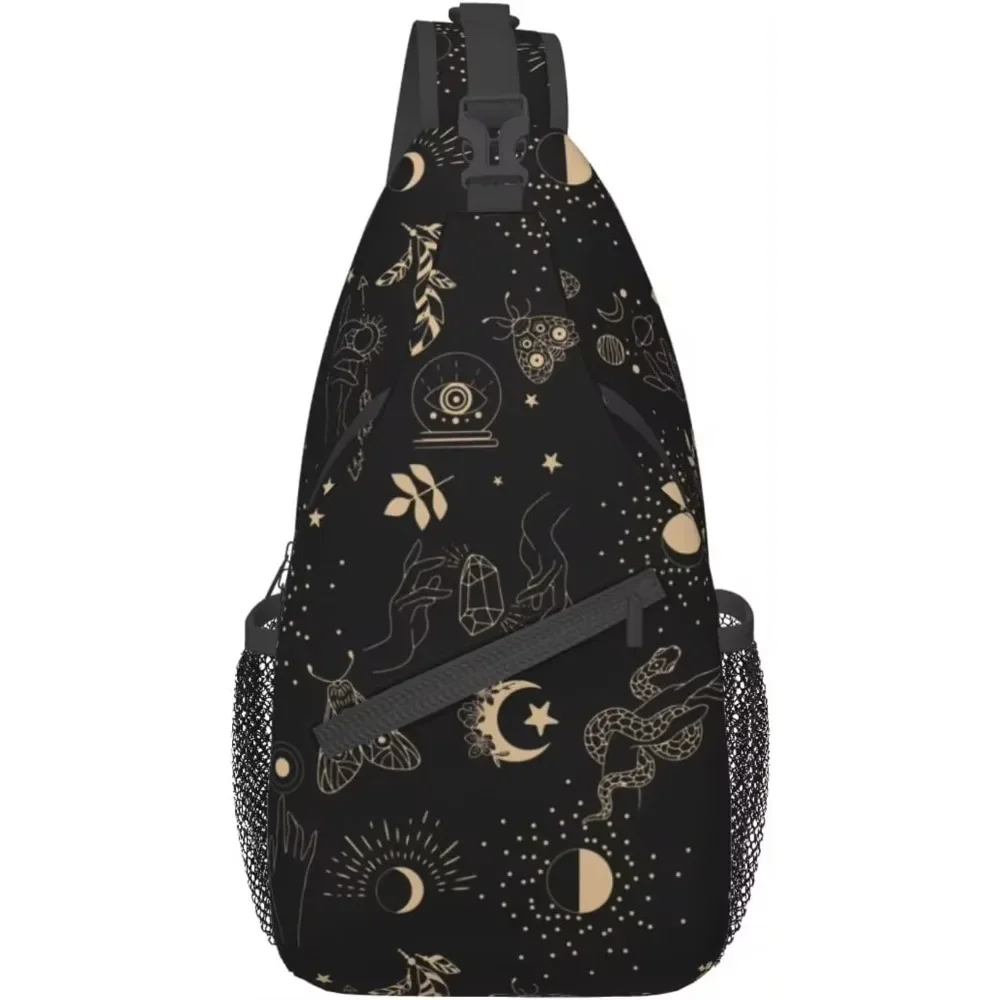 Borsa a tracolla per uomo donna Boho Magic Tarot Witch Zaino a tracolla Zaino da trekking casual per borsa da viaggio sportiva da corsa