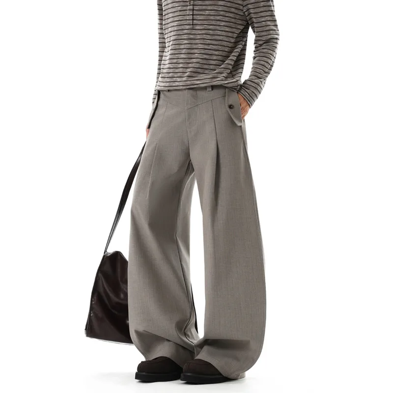 Suit Pants Men Oversized Fashion Society Mens Dress Pants Korean Loose Wide Leg Pants Mens Office Formal Trousers M-3XL