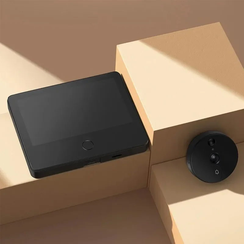 Imagem -05 - Xiaomi Mijia-campainha de Vídeo Inteligente Cat Eye 1s Câmera Espelho de Porta Tela Ips Visão Noturna Infravermelha Reconhecimento Facial ai Anti-roubo