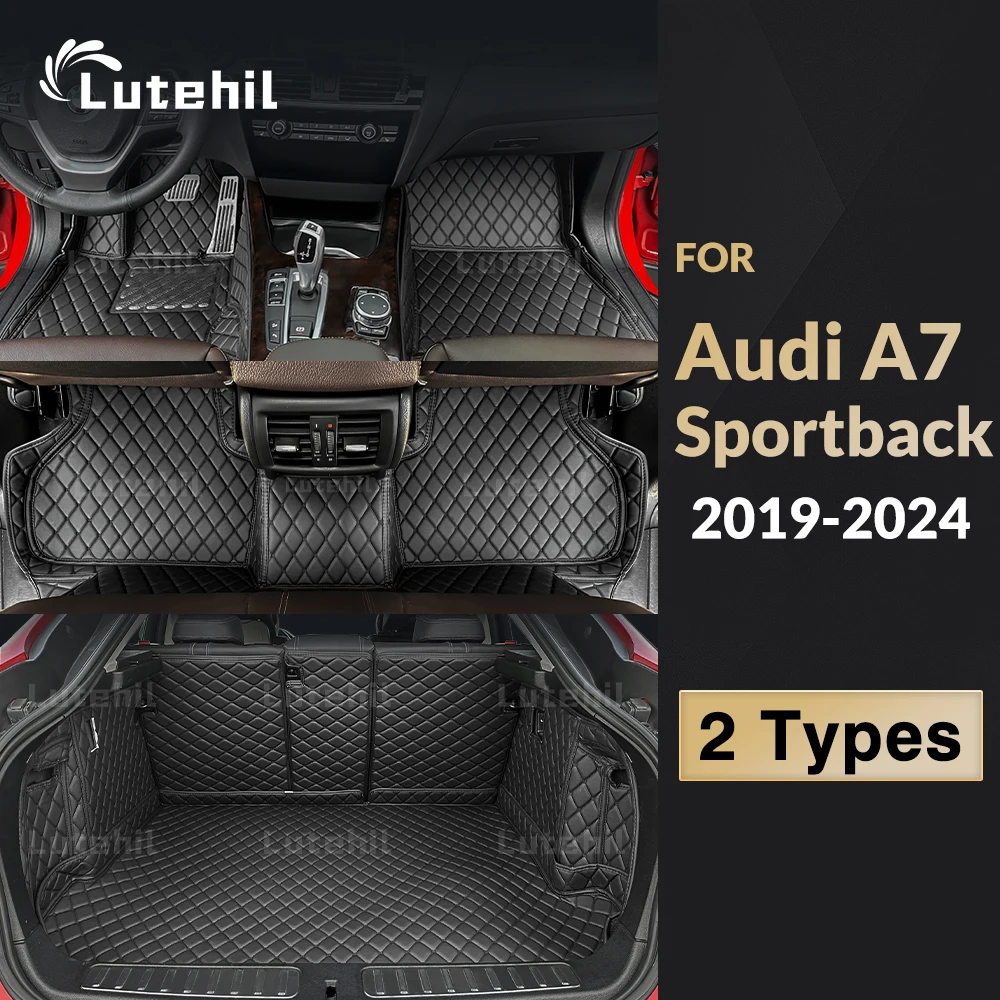 

Lutehil Car floor mats for Audi A7 Sportback 2019 2020 2021 2022 2023 2024 Car Trunk Mat foot Pads carpet interior accessories